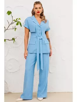Брючные костюмы 2809 голубой