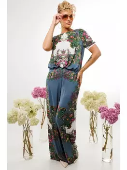 Брючные костюмы 2817 серо-голубой