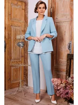 Брючные костюмы 2844 голубой