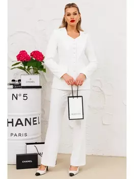 Брючные костюмы 2852 молочный