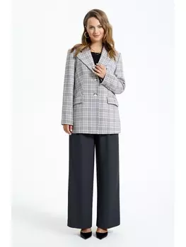 Брючные костюмы 2954 клетка+графит