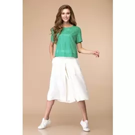 Брючные костюмы 2-1971 зелень/белый