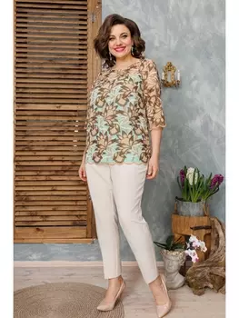 Брючные костюмы 2-2500 бирюза