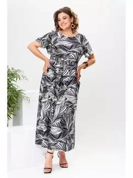 Брючные костюмы 2-2704 черно-белый