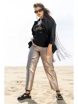 Брючные костюмы 3004 черный/серебро-антик