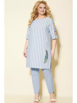 Брючные костюмы 3085 серо-синий