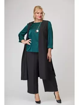 Брючные костюмы 3117 черный, зеленый