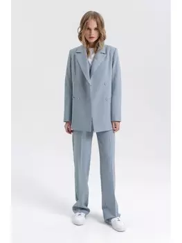 Брючные костюмы 3368 серо-голубой