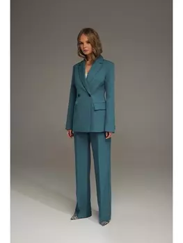 Брючные костюмы 3599 серо-бирюзовый