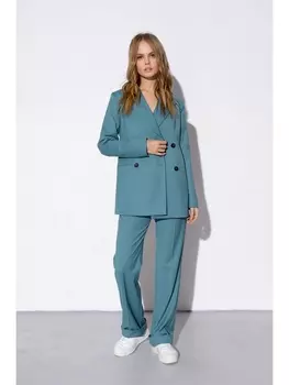 Брючные костюмы 3809 серо-бирюзовый