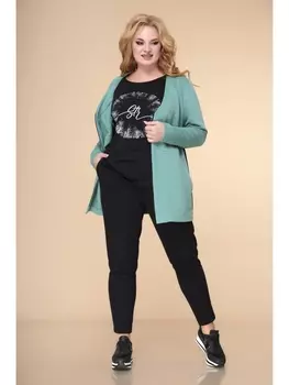 Брючные костюмы 3-2235 мята-черный