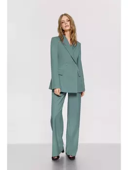 Брючные костюмы 4105 серо-зеленый