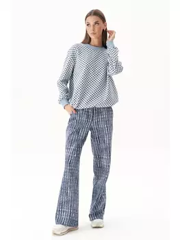 Брючные костюмы 4937 голубые тона