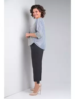 Брючные костюмы 508 серо-голубой