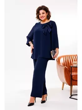 Брючные костюмы 5544В темно-синий