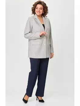 Брючные костюмы 762+596 молочно-синий