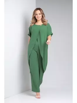 Брючные костюмы 7686 темная зелень