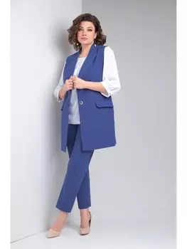Брючные костюмы 7689 синий