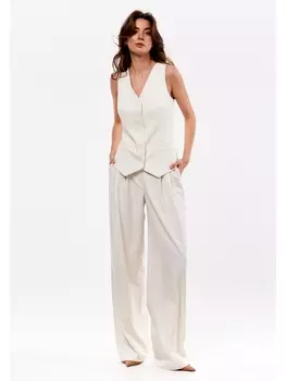 Брючные костюмы 8022.1 молочный в полоску