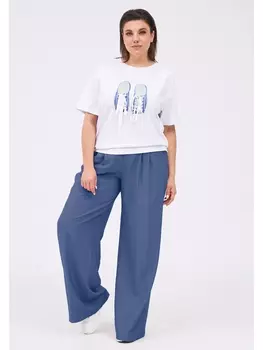 Брючные костюмы 8033 белый/синий