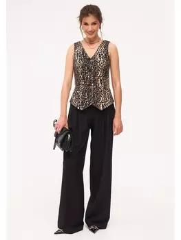 Брючные костюмы 8040 леопардовый-черный