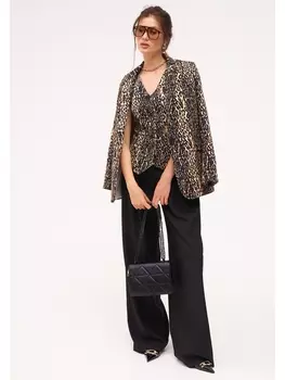 Брючные костюмы 8041 леопардовый-черный