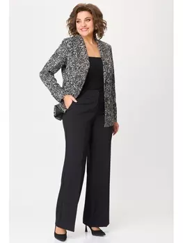 Брючные костюмы 866+601 черный дизайн+черный однотон