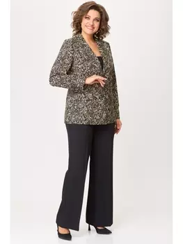 Брючные костюмы 866+601 золото дизайн+черный однотон