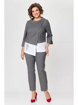 Брючные костюмы 881 синий (клетка)