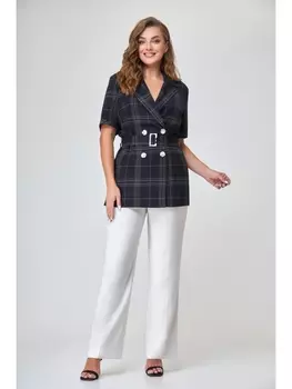 Брючные костюмы 9056 черно-белый