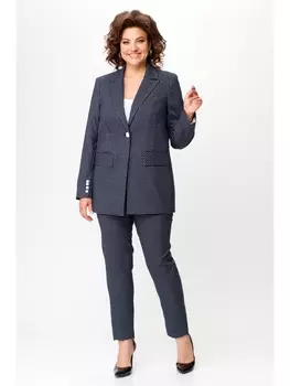 Брючные костюмы 928 синий клетка
