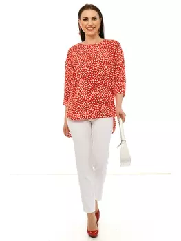 Брючные костюмы Костюм "Стильная дива" (белый, красный) К2233