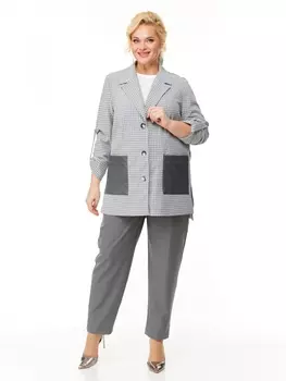 Брючные костюмы М122 серо-черный