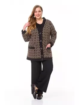 Брючные костюмы М125 какао-черный