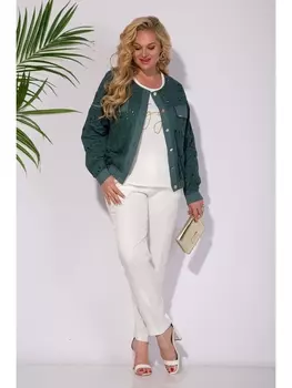 Брючные костюмы М1312БрЛ серо-зеленый+светлый