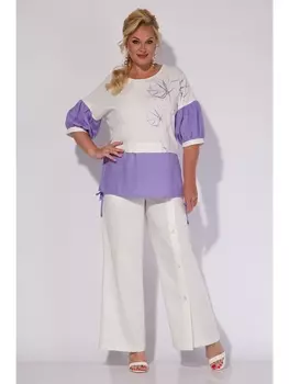 Брючные костюмы М1315-1314 лаванда+светлый