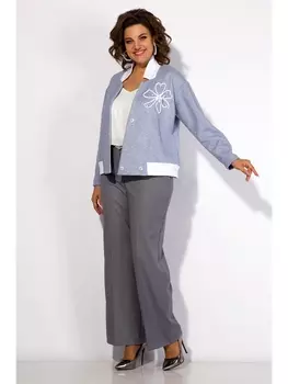 Брючные костюмы М1350БрПн небесный+серый