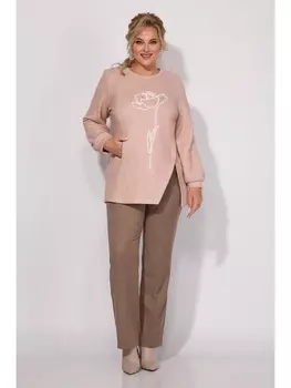 Брючные костюмы М1370БрПн пудра+капучино