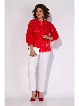 Брючные костюмы М152Н-БрЛ алый+светлый