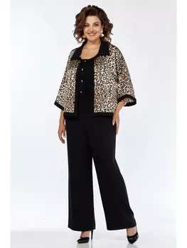Брючные костюмы М1.1783 черный+леопард