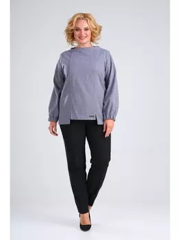 Брючные костюмы М677 cиний+черный