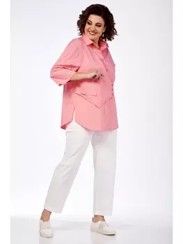 Брючные костюмы М-1206А розовый, белый