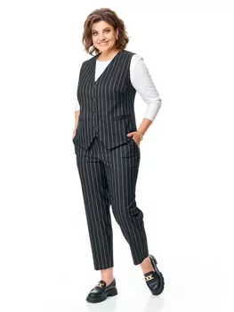 Брючные костюмы М-1251 черный полоска