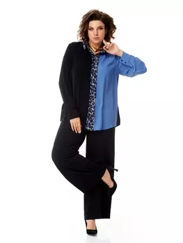 Брючные костюмы М-1269 мультиколор+черный