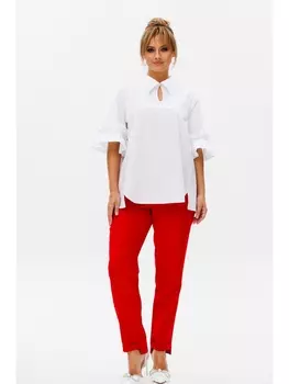 Брючные костюмы М-172 белый+красный