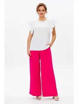 Брючные костюмы М-174 молоко+фуксия