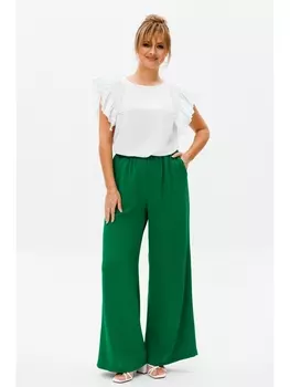 Брючные костюмы М-174 молоко+зеленый