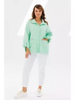 Брючные костюмы М-186 мята+белый