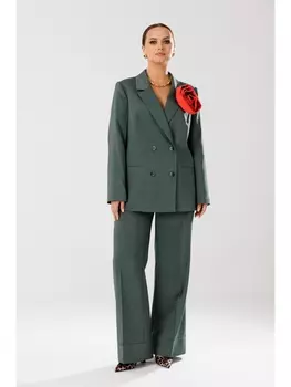 Брючные костюмы М-190 хаки с оранж отделкой