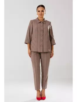 Брючные костюмы М-197 бежевая клетка